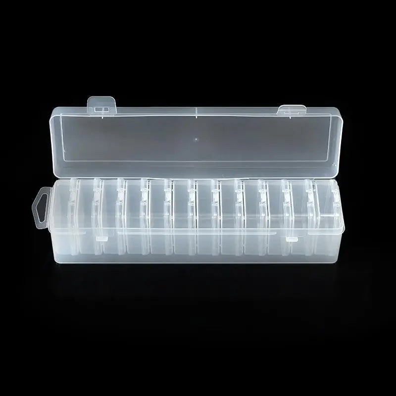 boîte rangement transparente moderne 12 compartiments pratique poignée