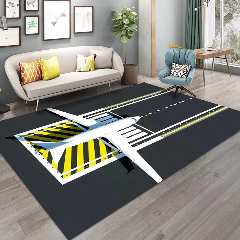 tapis moderne avion ville bleu noir blanc extérieur salon prière 80x120cm 120x160cm