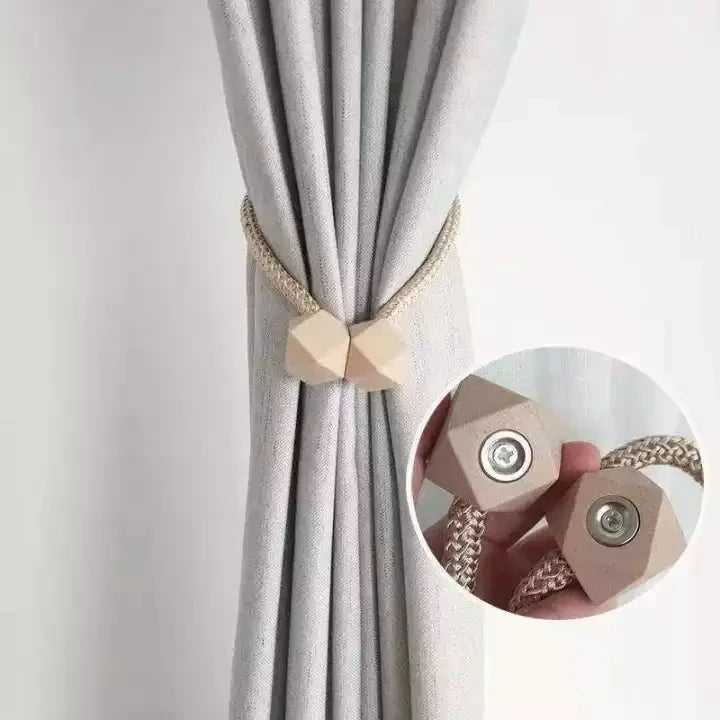 boucle rideau magnétique nylon moderne bleu rose gris beige marron minimaliste