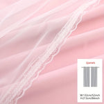 rideaux rose blanc dentelle semi transparent modernes panneaux polyester