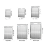 planche découper acier inoxydable texture brossée poignées moderne cuisine qualité alimentaire double face 28cm