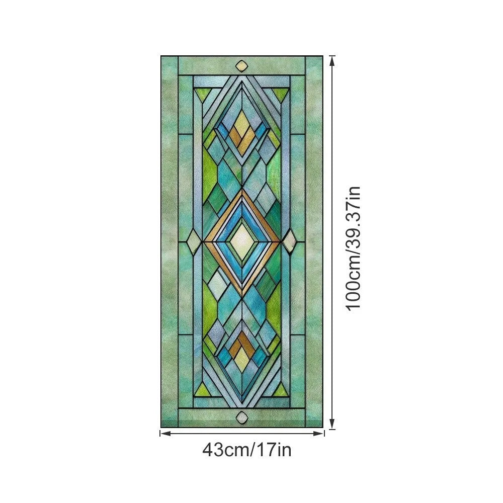 film adhésif vitrail art déco motifs géométriques floraux couleurs vives opaques anti reflets
