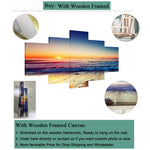 paysage coucher soleil lac tableaux modernes multi images toile sans cadre horizontalDecorationIntérieureModerne
