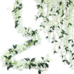 guirlande florale artificielle rose vif vert fleurs hortensia feuilles modernes décoration mariage extérieur anniversaire