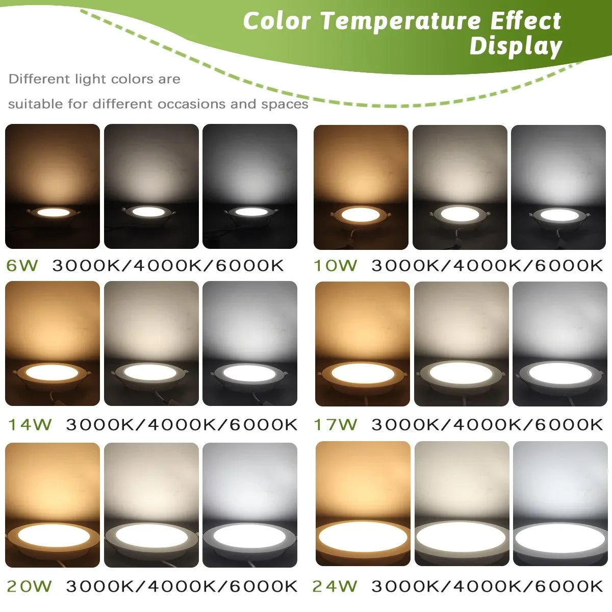spots led ultra minces 6w 10w 14w 17w 20w 24w blanc froid naturel chaleureux