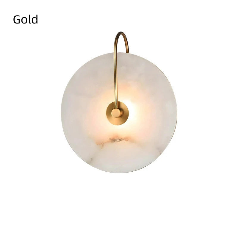 applique murale moderne marbre blanc doré éclairage led murale chambre salon entree
