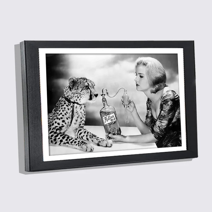 Cadre photo mural A3 en bois noir et blanc avec affiche de luxe