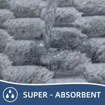 tapis bain moderne rose pâle texture boules respectueux environnement salle bain lavable machine séchage