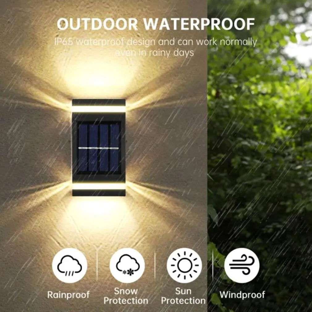 lampes murales solaires décoratives modernes 10 12 led ip65 rechargeablesextérieur minimalistes