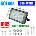 projecteur led moderne 200w ip65 extérieur blanc froid noir vis haute luminosité adjustable