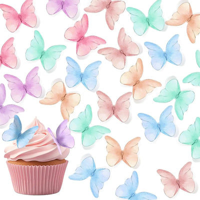 48 papillons en carton multicolores pour décoration anniversaire