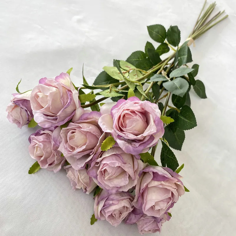 bouquet roses artificielles soies classiques intérieur décoration mariage anniversaire baby shower
