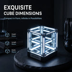 lampe table led transparente bleu clair structure geometrique contemporaine futuriste adhésif base noire infinity