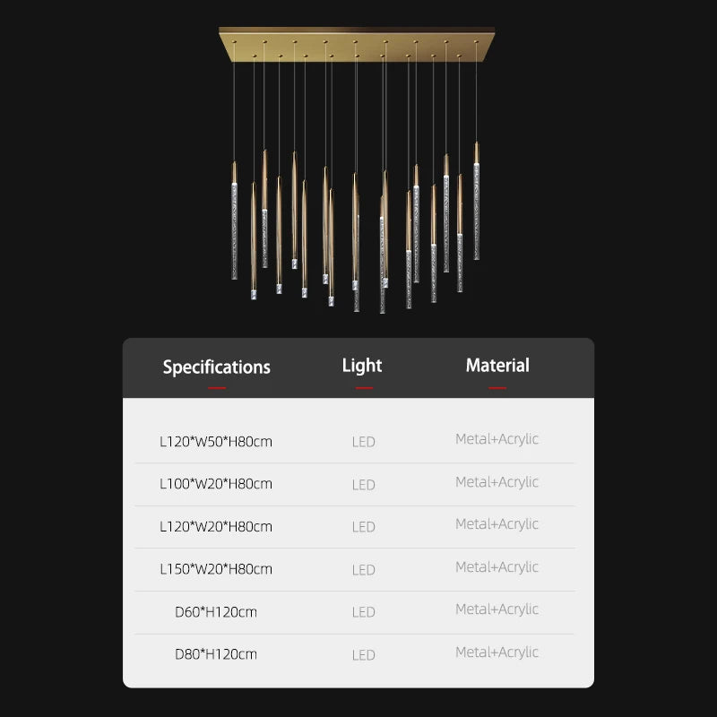 lampe suspendue moderne or cristaux transparents 80cm led 3000k chambre salon