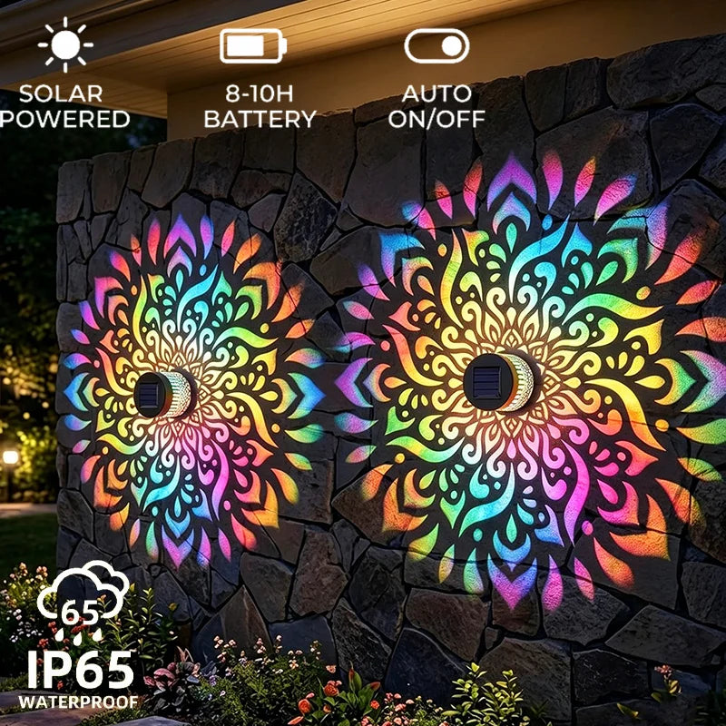 projecteur solaire extérieur moderne floral multicolore vis fixations inclusion instructionsUsageId84