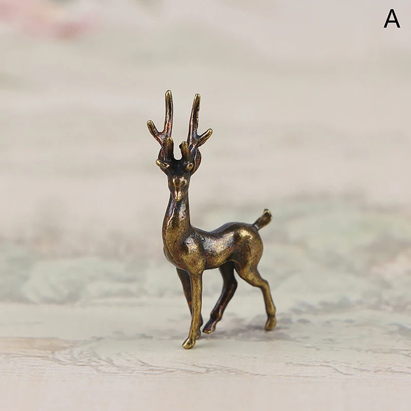 statuettes animaux bronze doré décoration intérieure réaliste cerfs détaillées brillantes accessoires vintage figurines