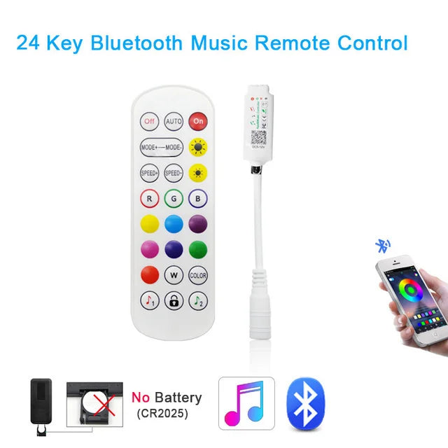 contrôleur led rgb télécommande usb adaptateur bluetooth wifi 5v 24 touches ir tuya modernes