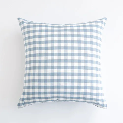 taies d'oreiller bleu clair plaid carreaux moderne polyester 30x50 45x45 cm coussins décoratifs