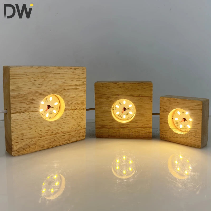 horloge table bois naturel moderne câble usb couleurs interrupteur luminosité réglable blanc chaud minimaliste