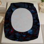 draps lit géométriques noir rouge moderne triangles effets lave coton polyester triangles