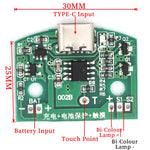 charge usb tactile module circuit imprimé led switch gradation continue trois vitesses blanc vert