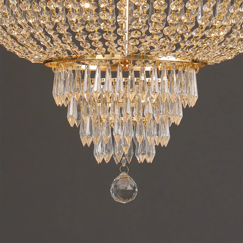 lustre led cristal argenté doré élégant transparentes facile certification ccc cqc echangelight