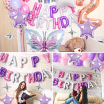 Set de 6 ballons aluminium pour anniversaire femme
