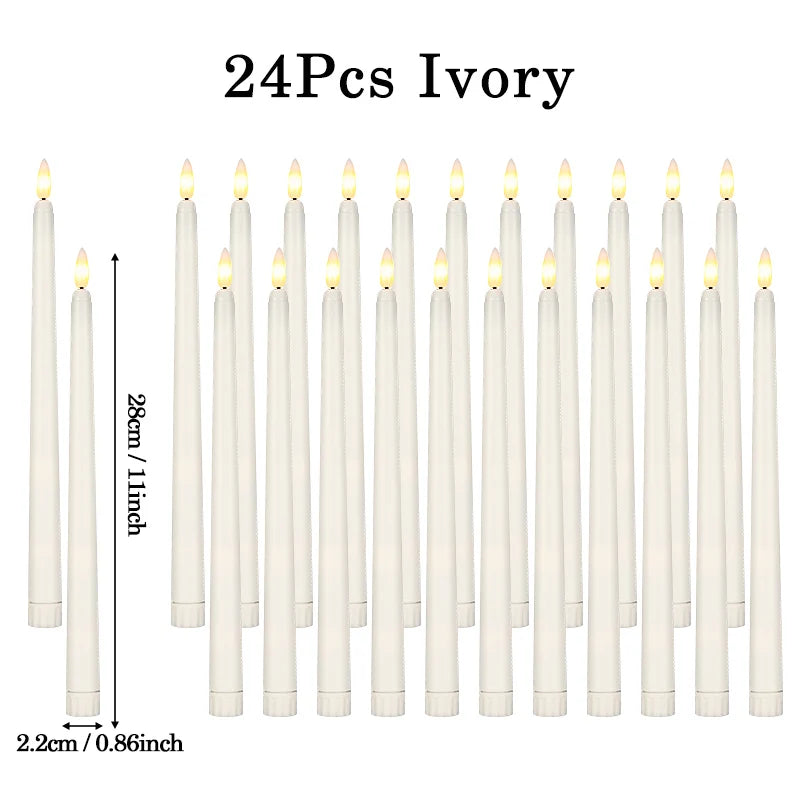 bougies led coniques sans flamme blanc modernes décoration mariage saint valentin dîner