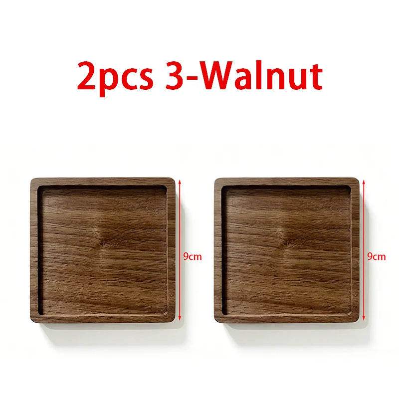 coasters bois naturels respectueux environnement minimaliste bois chêne noyer sets coeurs rectangles