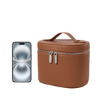 boîte rangement cosmétique cuir marron noir rose blanc moderne minimaliste impermeable poignee amovible