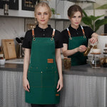Tablier de cuisine noir avec design court et pratique pour le nettoyage