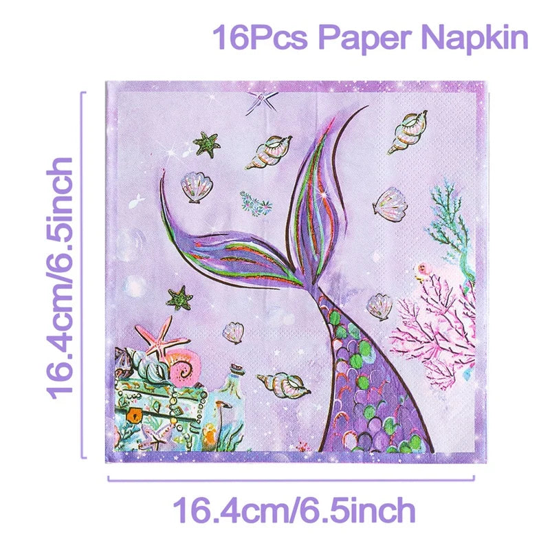 supports gâteaux sirène thème océan couleurs violette bleu verte rose figurines poissons coraux