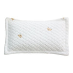 oreiller bébé blanc quilté ours brodés moderne confortable boutons décoratifs polyester coton