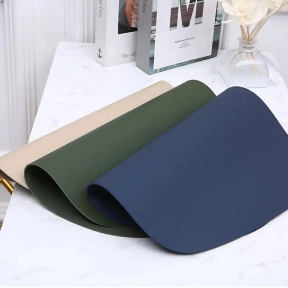 tapis table moderne simili cuir crème brun gris bleu rose antidérapant