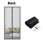 rideau porte magnétique anti insectes noir maille fine moderne aimants velcro
