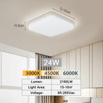 lampe led moderne blanc plat carré clips simple.surface 18w 24w 36w 48w