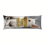 coussin personnalisable photo chien blanc gris moderne 100 polyester zip invisible 50x137cm