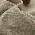 rideau beige clair texture lin naturel bordure dentelle anneaux salon chambre classique rustique