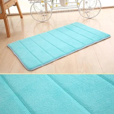 tapis antidérapant mousse mémoire forme absorption eau moderne uni doux vert rouge rose marron