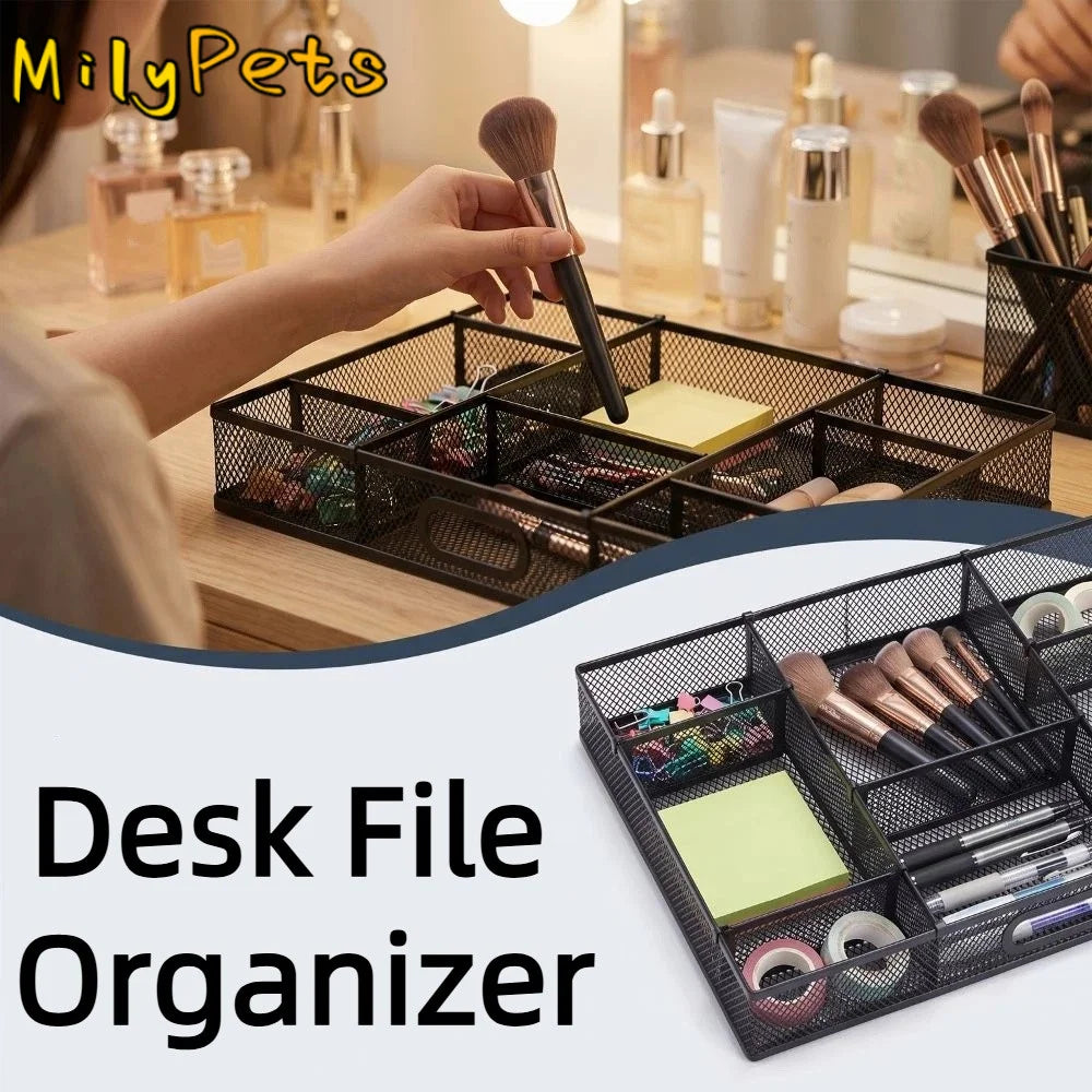 organisateur compartimenté métal noir ajouré semi transparent industriel minimaliste multifonctionnel amovible