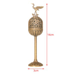 lampe huile bronze ornements floraux artisanale chaîne support traditionnelle métal