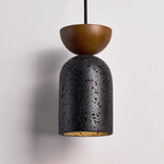 Lampe suspendue tête de lit en pierre noire style ancien moyen