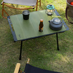 tapis table pliable noir vert militaire vert olive rayures horizontales moderne pratique camping barbecue
