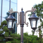 lampe rue extérieure led verre opalin classique ornements métalliques deux lampes ip65 flux lumineux