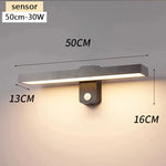 lumière murale led moderne 30cm marron foncé interrupteur tactile sensoriale ip65 étanche