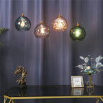 Suspension lumineuse moderne bleu clair vert foncé texture ondulée élégante chambre salon