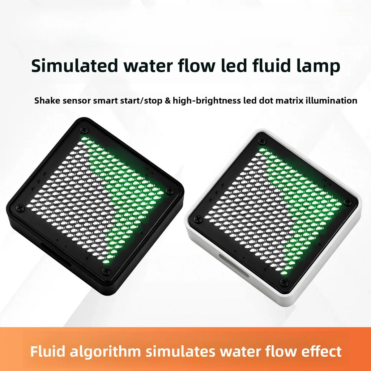 lampe led noire verte matrice led moderne batterie intégrée effet d'eau opacité technologie