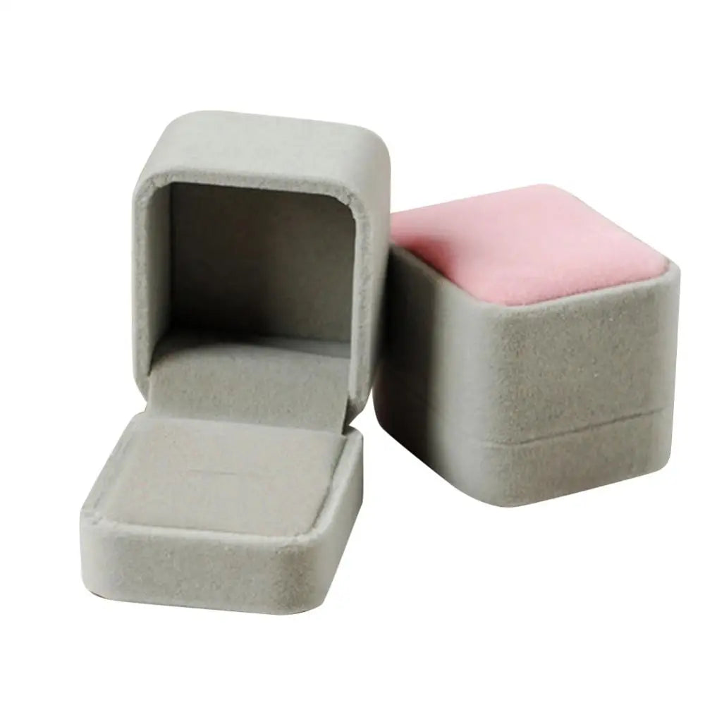 boîtes bijoux velours classique portable organisateur colliers bagues boucles d'oreille assortiment couleurs différentes