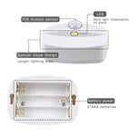lampe détection mouvement blanc moderne compact adhésif led batteries aaa piroseau on off auto