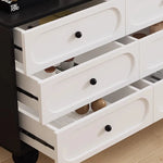 coiffeuse miroir blanc minimaliste moderne commode tiroirs noirs chambre meuble maquillage